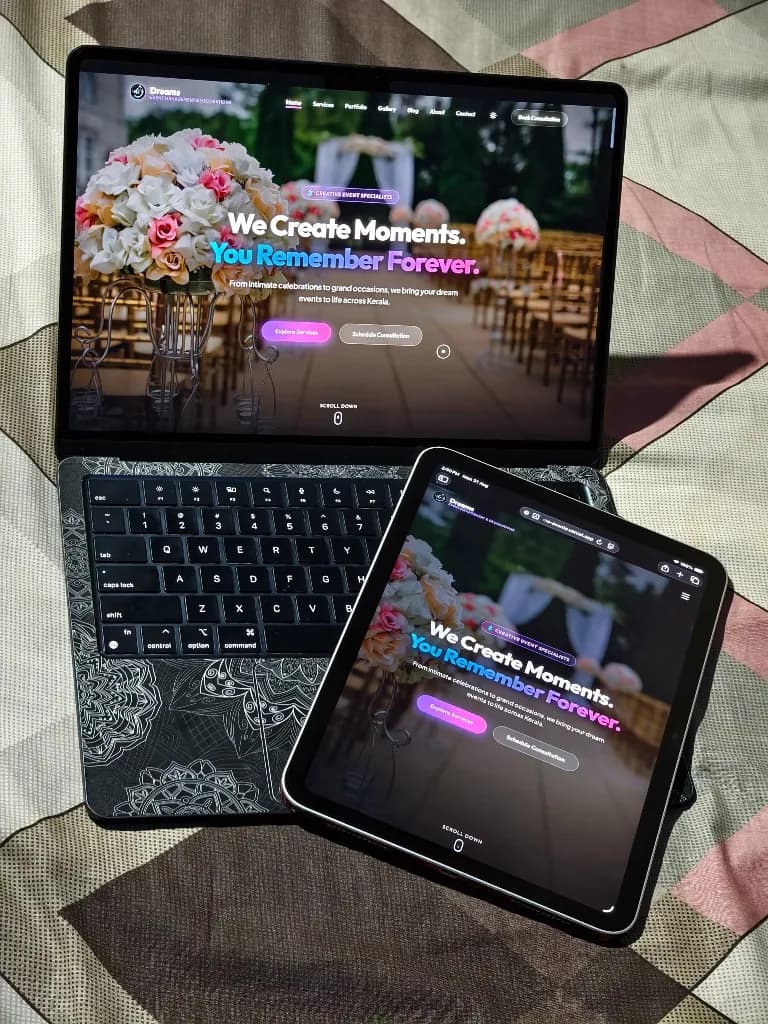Events website layout testing across devices