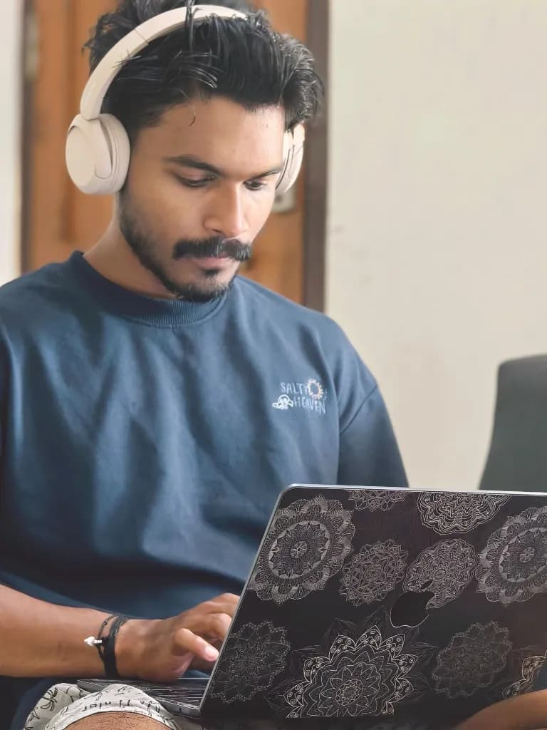 Deep coding flow with headphones on